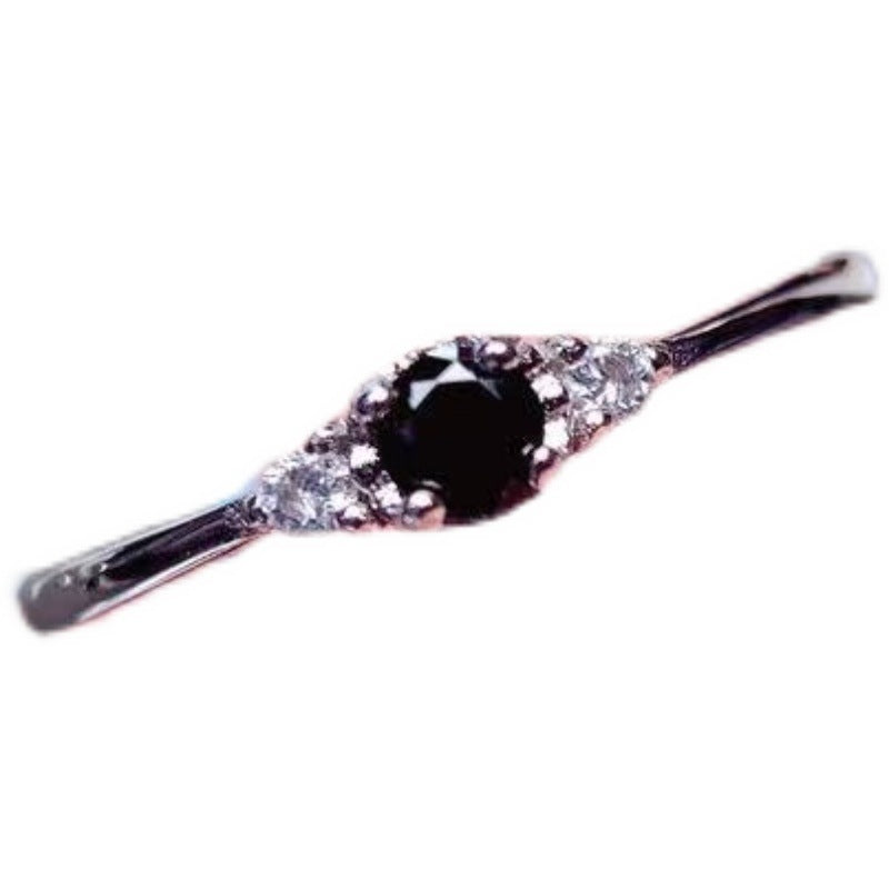 Natural Black Spinel Statement Womens Ring